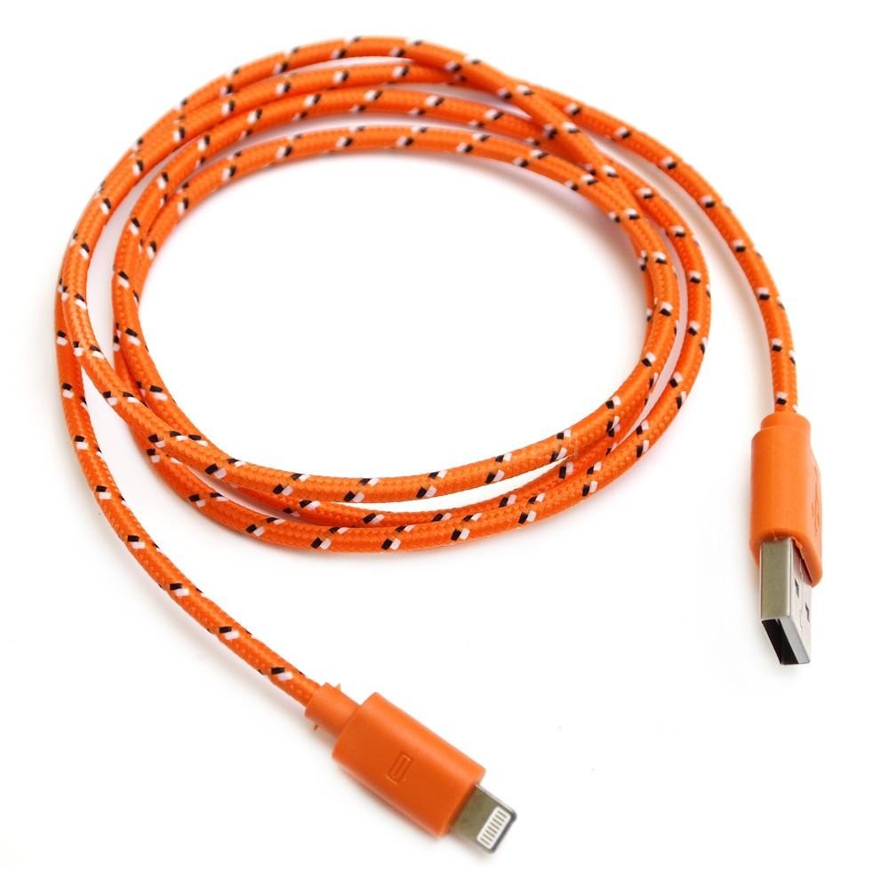Модный оранжевый USB Lightning зарядка, провод для iPhone 5, 5s, 5c и iPad  retina/mini ligtning