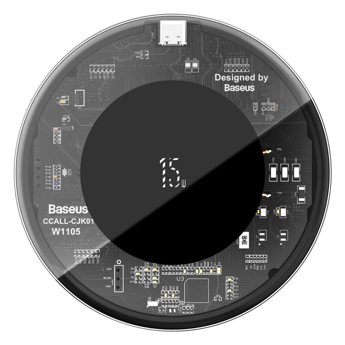 Беспроводная зарядка прозрачная для iPhone Baseus Simple Wireless Charger  Updated Version WXJK-BA02