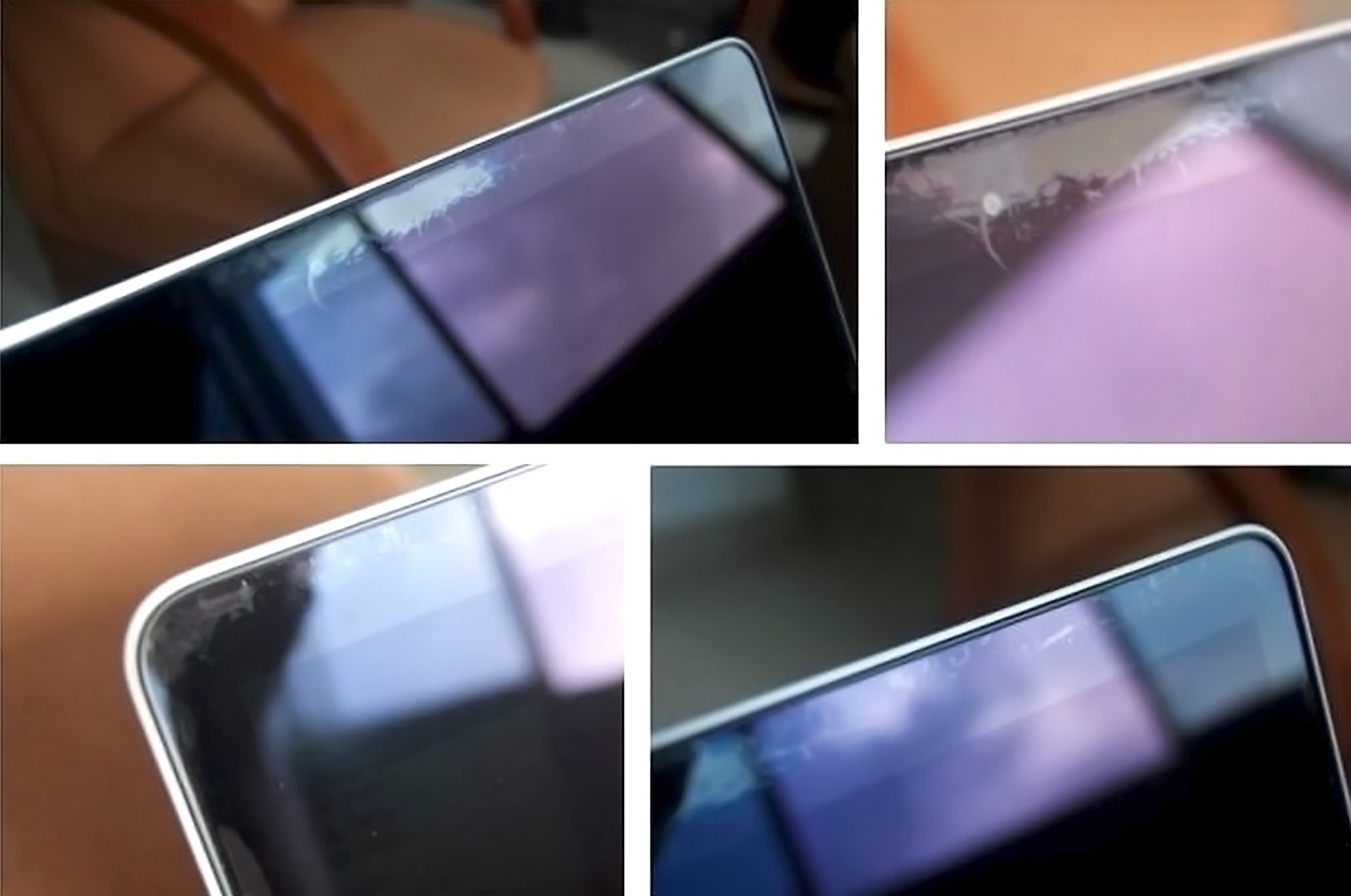 Экран в углу смартфона. Антибликовое покрытие MACBOOK Air 2013. Отслоение дисплея. Антибликовое покрытие на стекло. Расслоение экрана у смартфона.