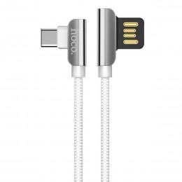 Угловой кабель зарядка USB - USB-C Hoco U42 1.2 м белый