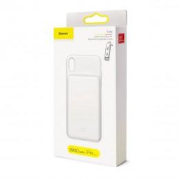 Чехол аккумулятор для iPhone XR 3900 mAh белый Baseus Case Liguid Silica Gel Smart Power ACAPIPH61-BJ02