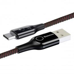 Type-C кабель для Samsung с автоотключением Baseus C-shaped Light Intelligent Power-off черный CATCD-01