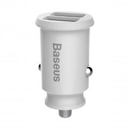 Зарядка в прикуриватель на 2 USB Baseus Car Charger Grain белая CCALL-ML02