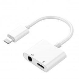 Переходник адаптер с Lightning на Lightning и Jack 3,5 для iPhone 7, 8, X