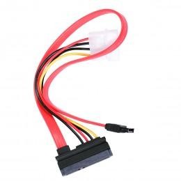 Кабель 22-pin (7+15) SATA Female to Data разъем Female + 4 pin