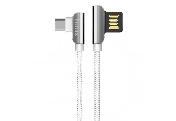 Угловой кабель зарядка USB - USB-C Hoco U42 1.2 м белый