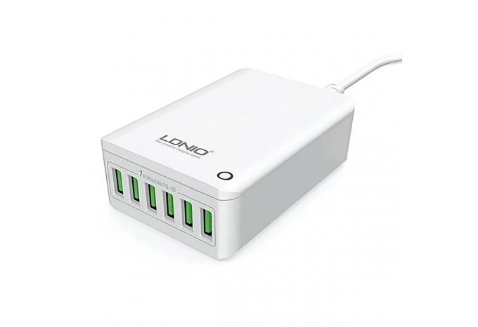 Зарядное устройство LDNIO A6703 6 USB в розетку 220В 35W