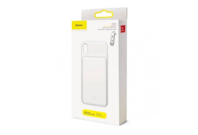 Чехол аккумулятор для iPhone XR 3900 mAh белый Baseus Case Liguid Silica Gel Smart Power ACAPIPH61-BJ02