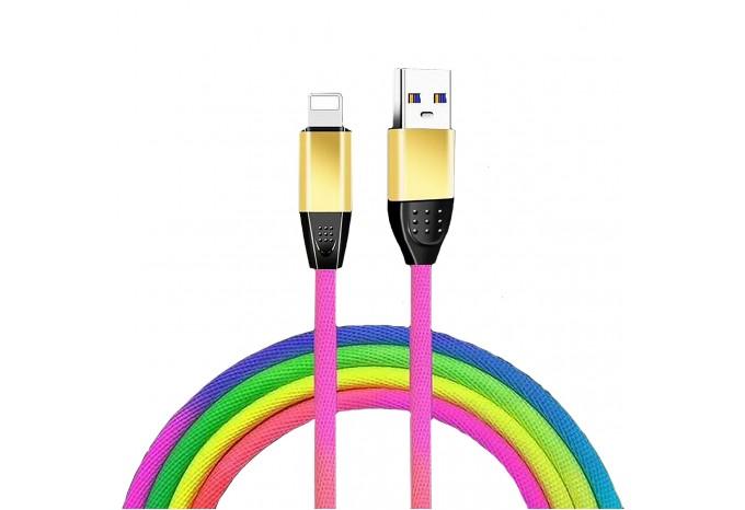 Радужный кабель Lightning USB для iPhone, iPad, iPod в оплётке