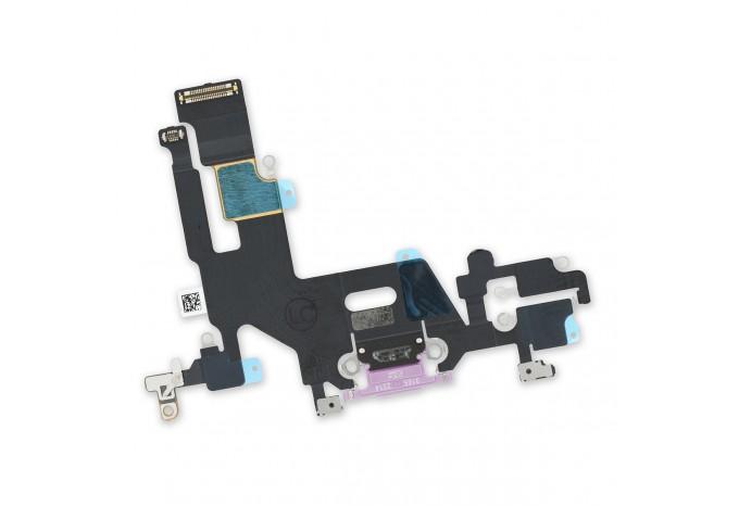 Нижний шлейф зарядки Dock коннектор для iPhone 11 фиолетовый