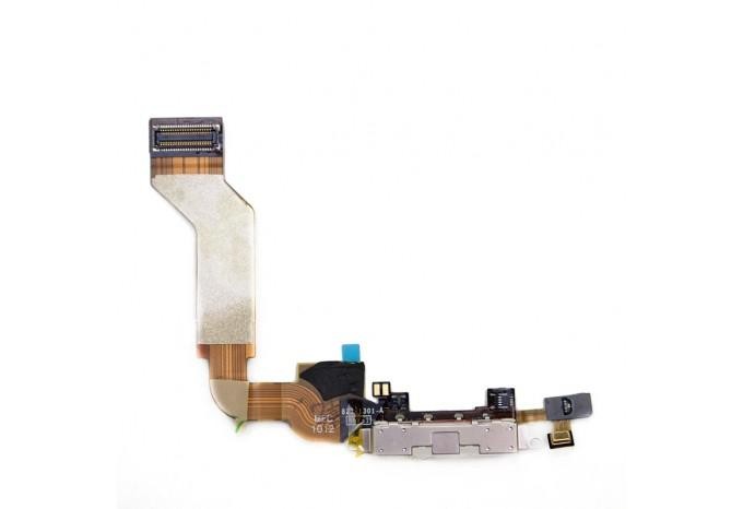 Нижний DOCK DATA шлейф зарядки и синхронизации iPhone 4S белый с микрофоном