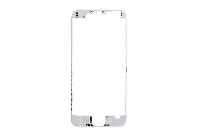 Пластиковая рамка дисплея белая с клеем для iPhone 6 Plus