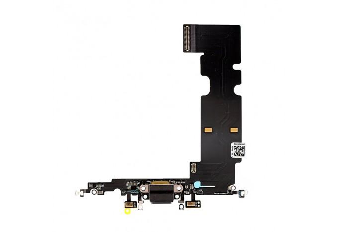 Нижний шлейф Dock коннектор с микрофоном для iPhone 8 Plus чёрный