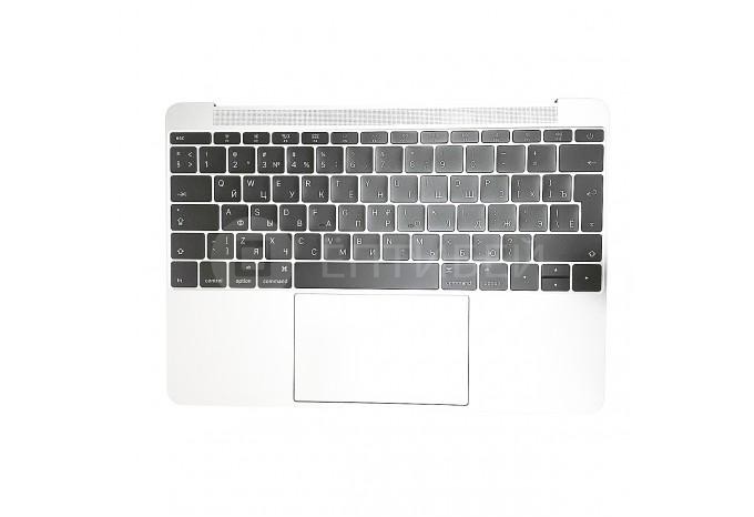 Топкейс с клавиатурой и тачпадом для MacBook A1534 12" Early 2015 Silver Big Enter